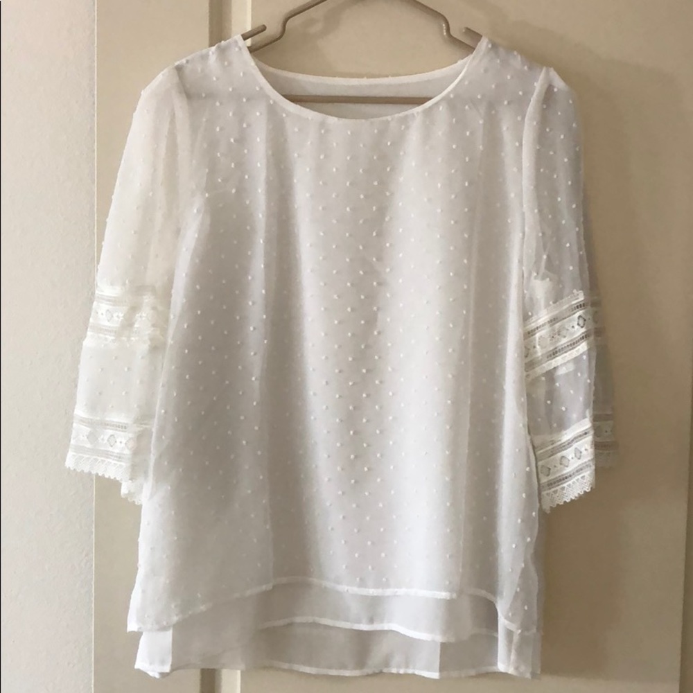 NWOT white lace blouse